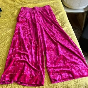 Hot Pink Velvet Pants